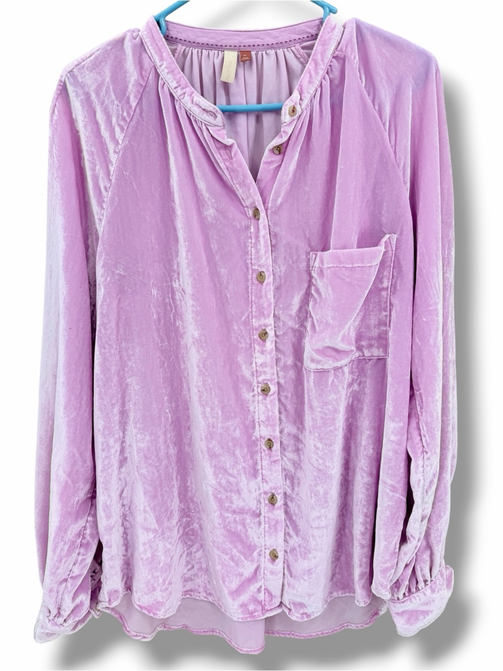Anthropologie Pilcro Velvet Femme Button Front Shirt Size XL